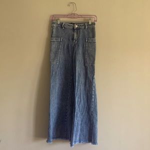 90s inspired blue denim jeans